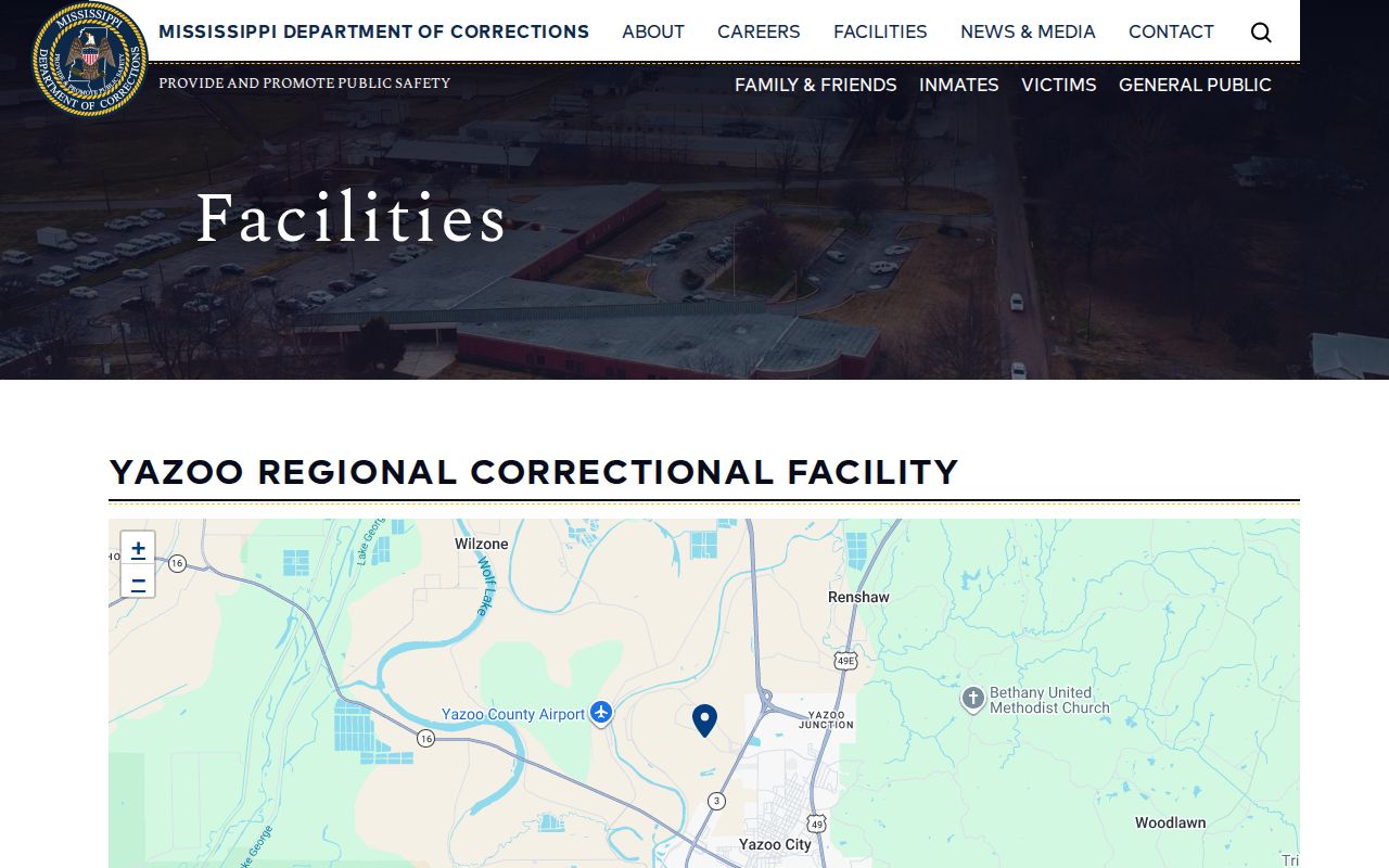 Yazoo Regional Correctional Facility release records source